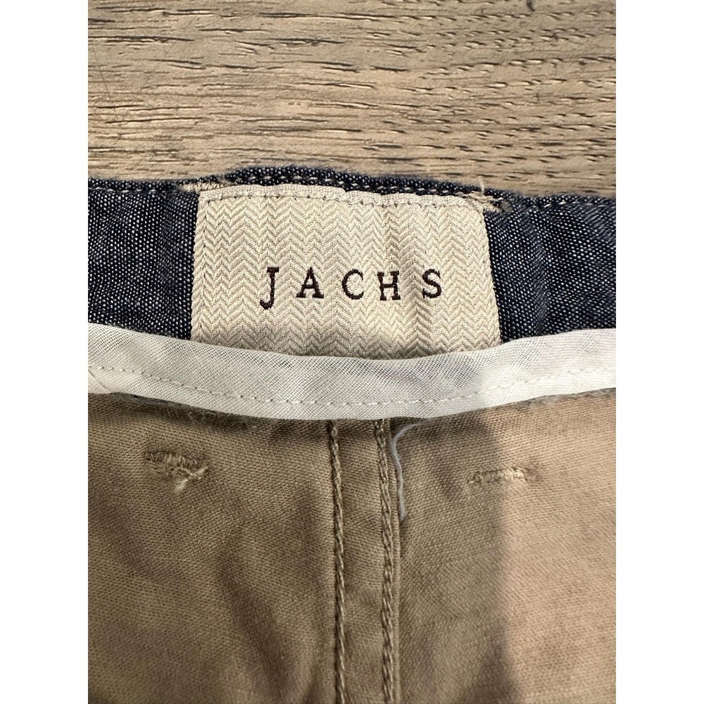 Jachs Shorts Mens 42 Khaki Tan Flat Front Casual Stretch Cotton Chino Classic - Picture 4 of 9